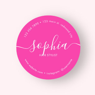 Business Product Girly Calligraphy Blush Pink Classic Round Sticker