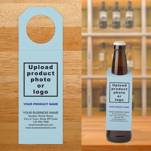 Business Product Light Blue Bottle Hanger Tag