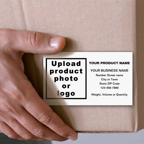 Business Product Minimal Information on White Rectangular Sticker