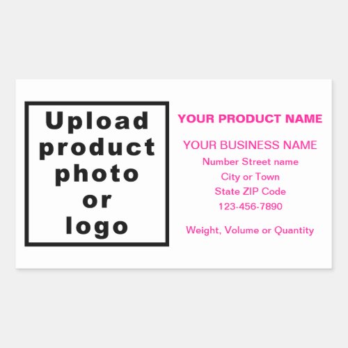 Business Product Pink Minimal Texts on White Rectangular Sticker