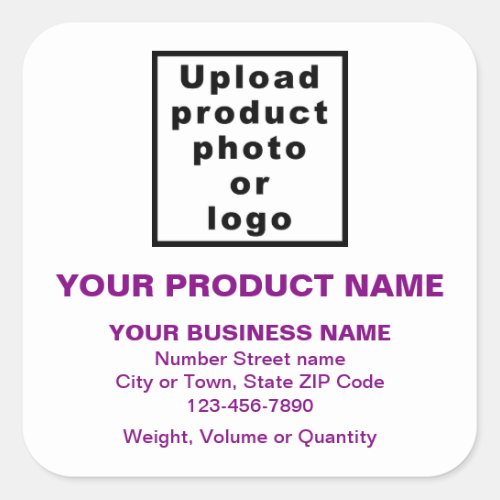 Business Product Purple Minimal Texts on White Square Sticker