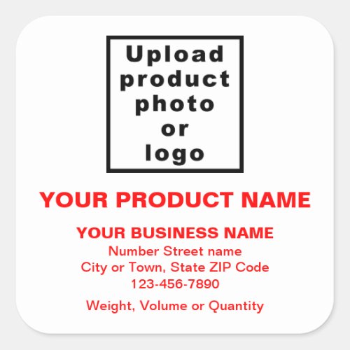 Business Product Red Minimal Texts on White Square Sticker