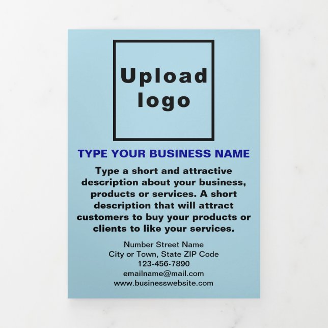 Business Products Light Blue Trifold Card (Cover)