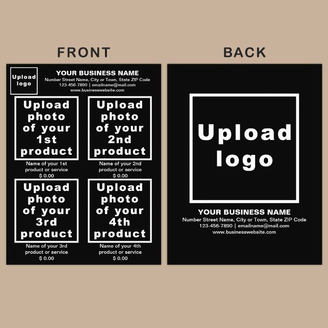 Business Products or Services on Black Flyer (Advertise your products. The products or services of your business on black flyer.)