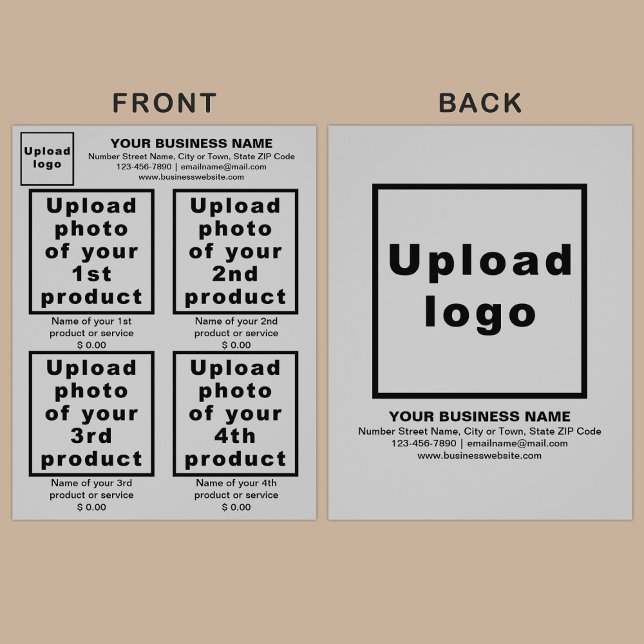 Business Products or Services on Gray Flyer (Advertise your products. The products or services of your business on gray flyer.)