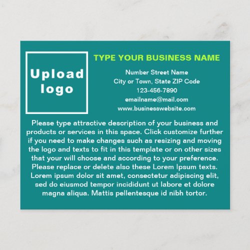 Business Products or Services on Teal Flyer