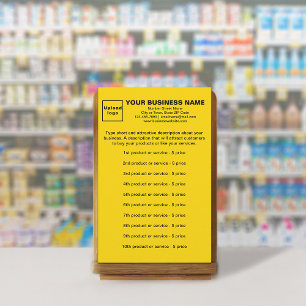 Business Products or Services on Yellow Stationery