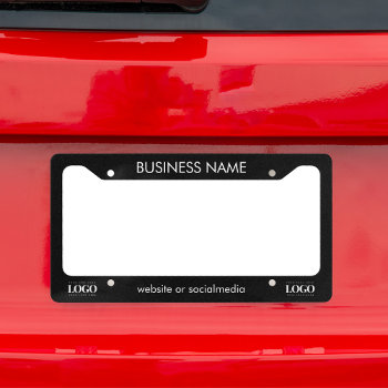 Business Professional Company Custom Logo & Text L License Plate Frame by ReplaceWithYourLogo at Zazzle