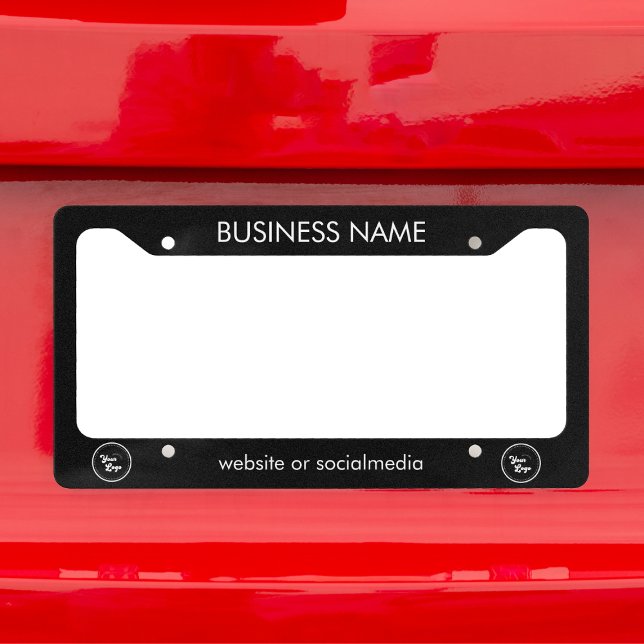 Business Professional Company Custom Logo Text  License Plate Frame (Creator Uploaded)