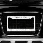 Business Professional Company Custom Logo & Text License Plate Frame<br><div class="desc">Show off your company branding on the go with this custom license plate frame. Add your rectangle logo and personalized text in a modern black and white design. Perfect for professional businesses,  corporate fleets,  or branded promotional use. Clean and minimalist for a polished look.</div>