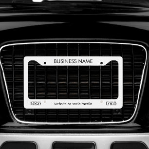 Business Professional Company Custom Logo & Text License Plate Frame