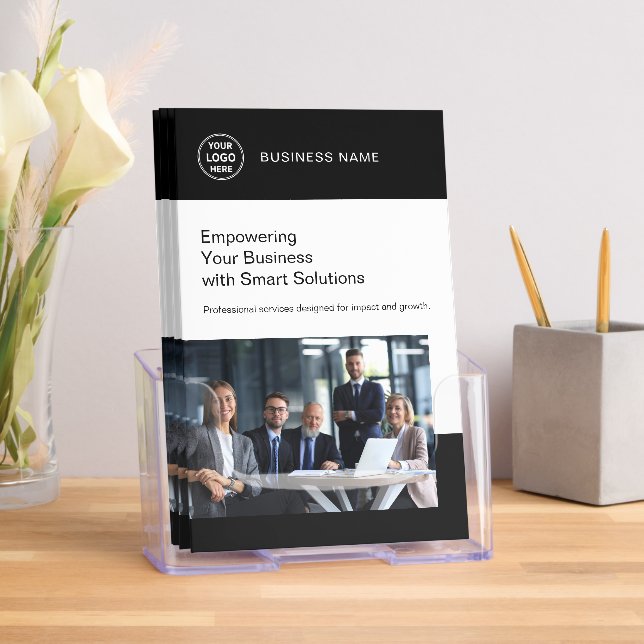 Business Professional Custom Logo Black Brochure (Insitu)