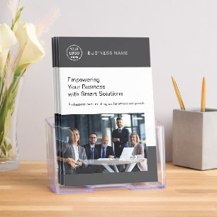 Business Professional Custom Logo Gray Bi-Fold Brochure