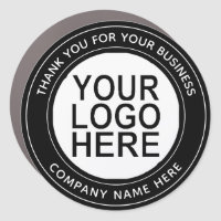 Business service add logo black white gray border car magnet