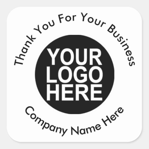 Business Professional Logo Thank you Square Sticker