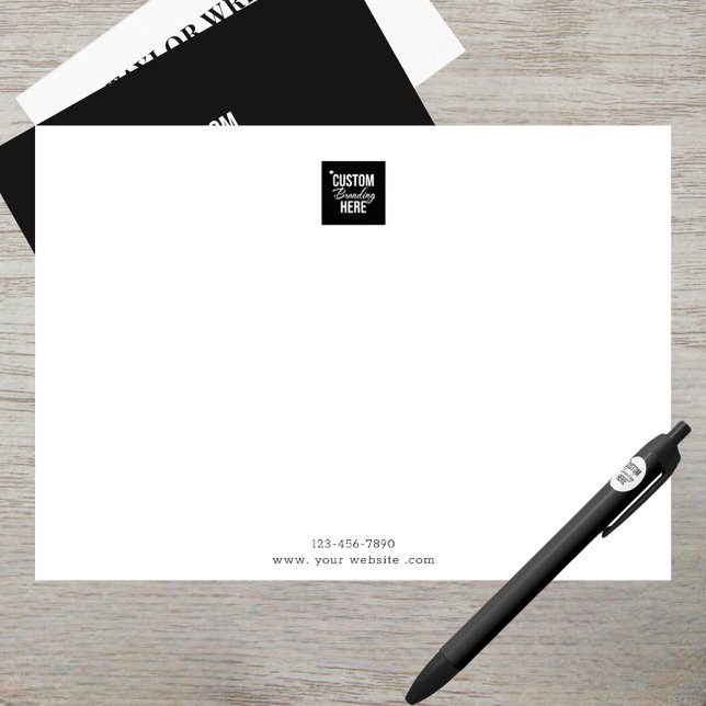 Business Professional Minimalist Logo White Note Card (business logo note card)