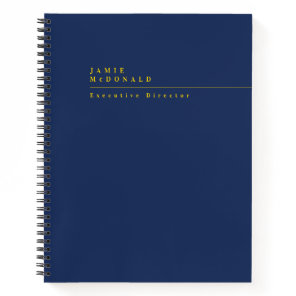 Business Professional Modern Navy Blue and Gold Notebook
