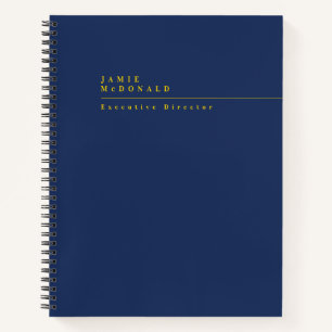 Business Professional Modern Navy Blue and Gold Notebook
