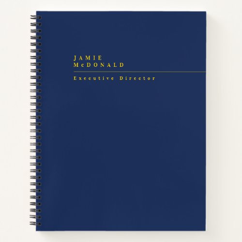Business Professional Modern Navy Blue and Gold Notebook