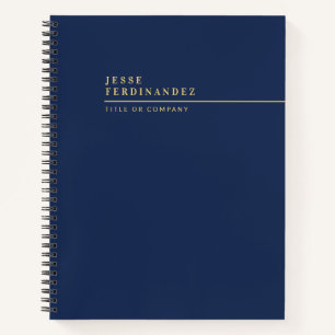 Business Professional Modern Navy Blue and Gold Notebook