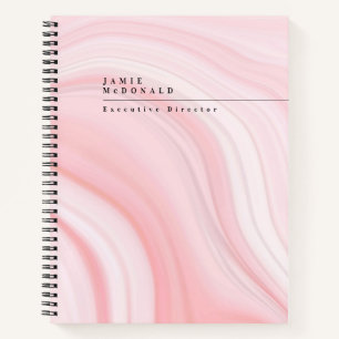 Business Professional Modern Pink Marble Pattern Notebook