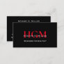 Business Professional Monogram Logo Black Red Business Card