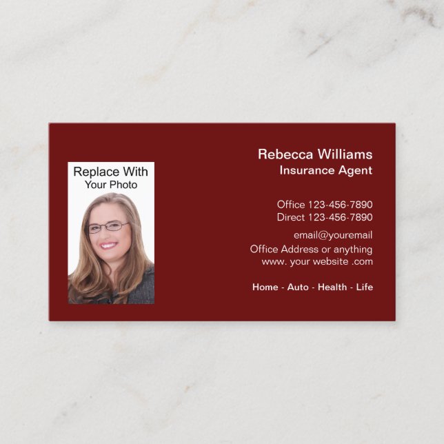 Business Professional Photo Template Business Card (Front)