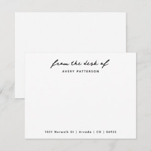 Business Professional Stationery From The Desk Of Note Card