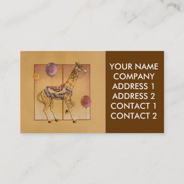 Business - Profile Card, - Carousel Giraffe Business Card (Front)
