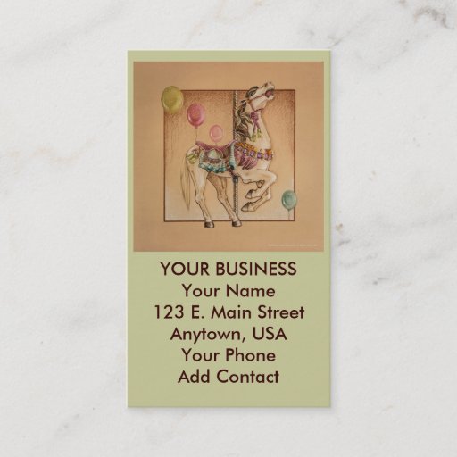 Customizable Business - Profile Card - Happy Horse Carousel Business Card