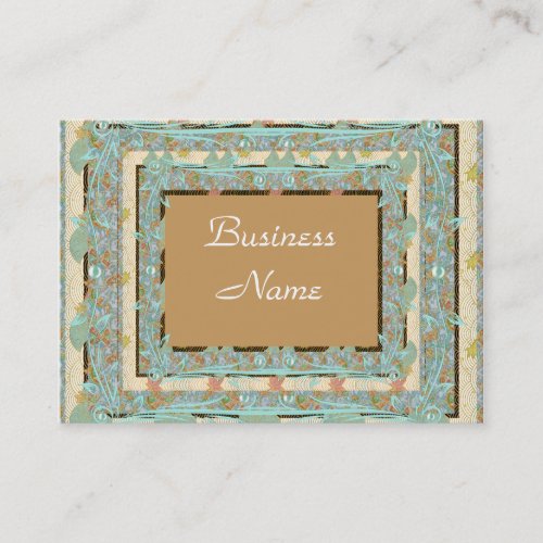 Business Profile Card Vintage Blue Tan Business Cards
