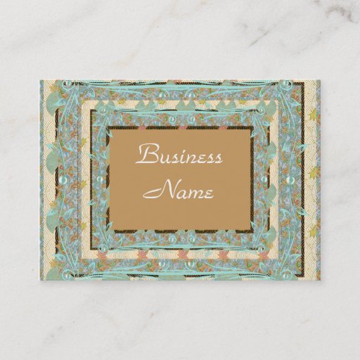 Customizable Business Profile Card Vintage Blue Tan Business Cards