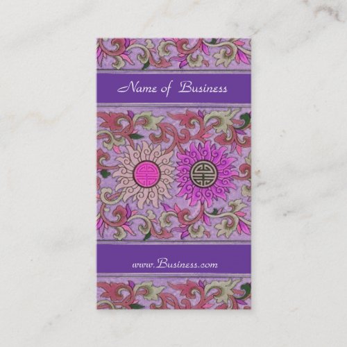 Business Profile Card Vintage Pink Purple Floral Business Card