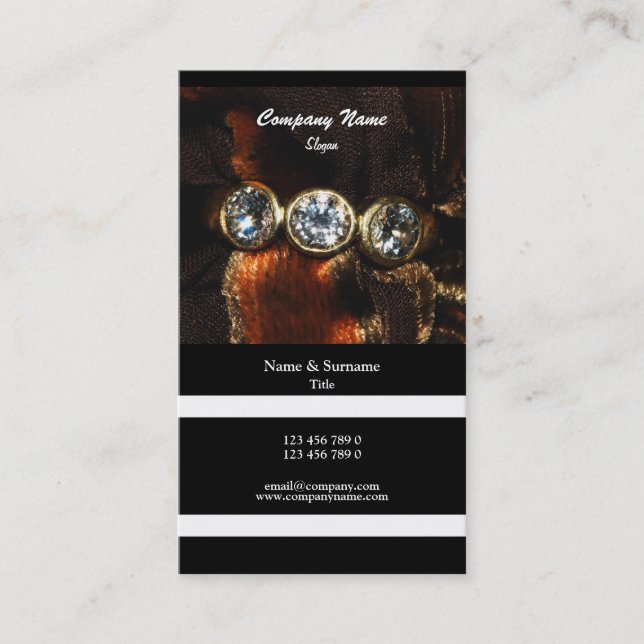 Business profile jeweler jewelery diamond business card (Front)
