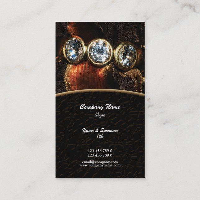 Business profile jeweler jewelery diamond custom business card (Front)
