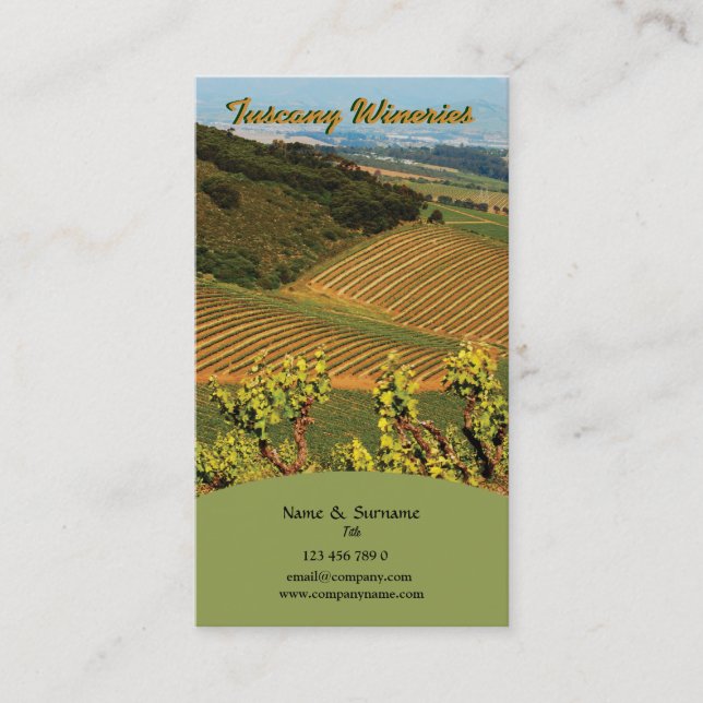 Business profile Winery vineyard grape Card (Front)