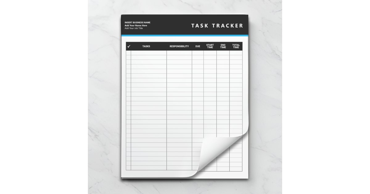 Business Project Management Task Tracker Notepad | Zazzle