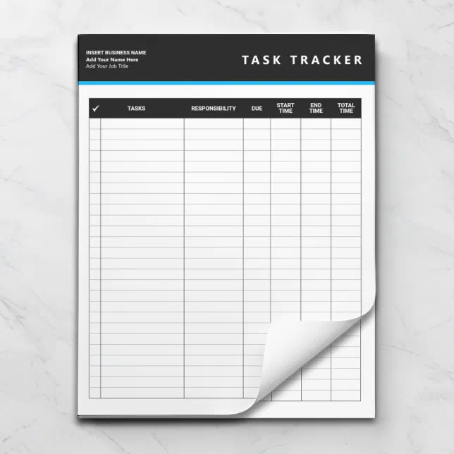 Business Project Management Task Tracker Notepad | Zazzle