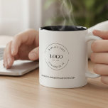 Business Promo logo website Black white custom Two-Tone Coffee Mug<br><div class="desc">Boost your brand visibility with these Personalized Business Logo Mugs, perfect for corporate giveaways, employee gifts, and promotional events. Customize with your company logo, website, or slogan for a sleek and professional touch. Available for bulk orders, these high-quality mugs make a lasting impression while keeping your brand in hand every...</div>