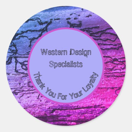 Business Promo Neon Abstract Customer Appreciation Classic Round Sticker