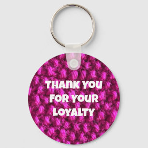 Business Promotion Pink Yarn Customer Appreciation Keychain