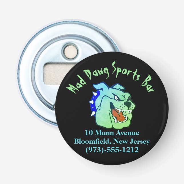 Business Promotion Round Button Bottle Opener (Front)