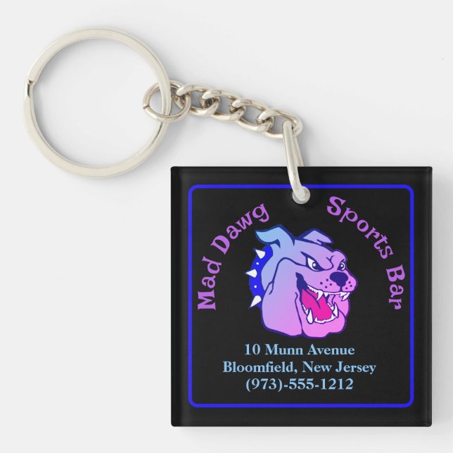 Business Promotion Square Keychain (Front)