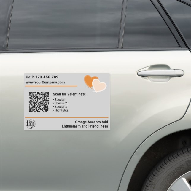 Business Promotion Valentine's Special Call Scan Car Magnet (In Situ)