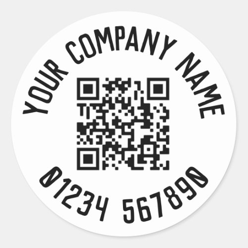 Business Promotion With QR Code Classic Round Sticker