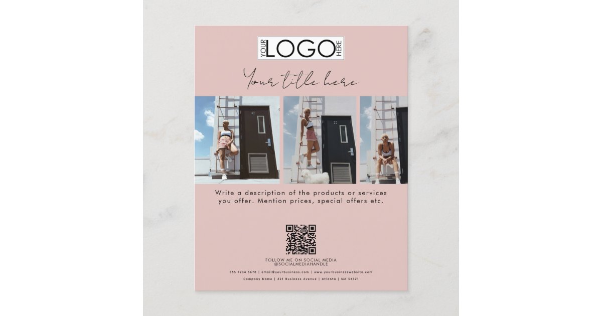 Business Promotional Beauty Fashion Model Script Flyer | Zazzle