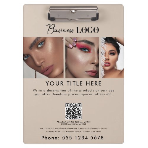 Business Promotional Beauty Hair Nail Makeup Salon Clipboard