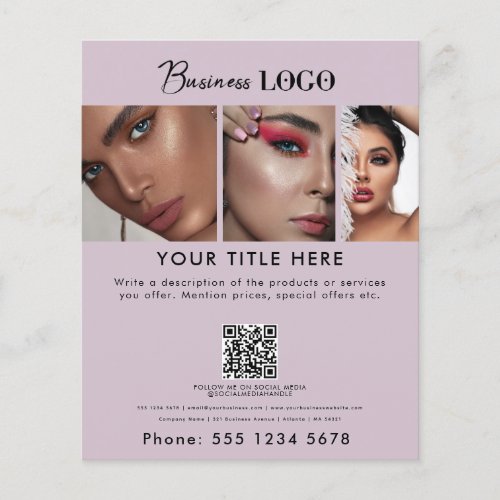 Business Promotional Beauty Hair Nail Salon Purple Flyer