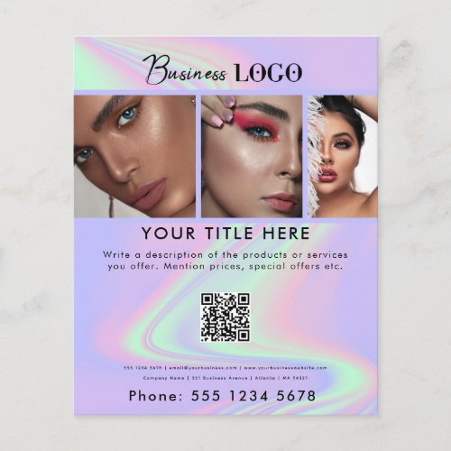 Business Promotional Beauty Hair Salon Holographic Flyer