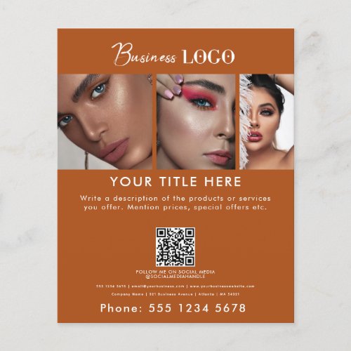 Business Promotional Beauty Hair Salon Terracotta Flyer